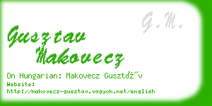 gusztav makovecz business card